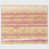 金ゴールドのピンクの輝きは縞で飾ります ラッピングペーパー (フラット)