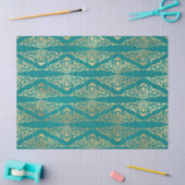 金ゴールドのピーコックとティール(緑がかった色)の切り離し 薄葉紙 (クラフト)