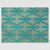 金ゴールドのピーコックとティール(緑がかった色)の切り離し 薄葉紙 (正面)