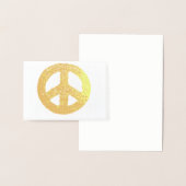 金ゴールドのピースマークホイル 箔カード (ディスプレー)