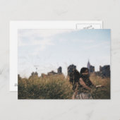 金ゴールドのフィールドNYC LIC自然ポートレート写真 ポストカード (正面/裏面)