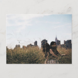 金ゴールドのフィールドNYC LIC自然ポートレート写真 ポストカード