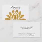 金ゴールドのフェイクなグリッターのはすの花のモダンのナマステ 名刺 (正面/裏面)