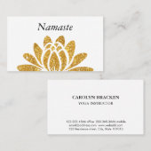 金ゴールドのフェイクなグリッターのはすの花のモダンのナマステ 名刺 (正面/裏面)