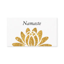 金ゴールドのフェイクなグリッターのはすの花のモダンのナマステ