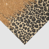 金ゴールドのフェイクなグリッターのブラシの打撃が付いているヒョウのプリント 薄葉紙 (詳細)