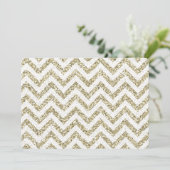 金ゴールドのフェイクなグリッターシェブロン 招待状 (スタンド正面)