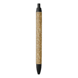 金ゴールドのフェイクなグリッター 黒ボールペン