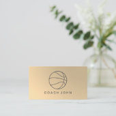 金ゴールドのフェイクなバスケットボールのコーチの名刺 名刺 (スタンド正面)