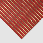 金ゴールドのフェイクな金属および赤のストライプ 薄葉紙 (詳細)