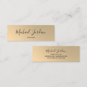 金ゴールドのフェイク卒業名刺 スキニー名刺 (正面/裏面)