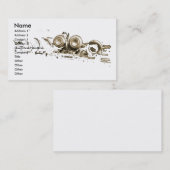 金ゴールドのフルートの名刺のテンプレート 名刺 (正面/裏面)