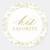 金ゴールドのフローラの彼のお気に入りの好意 ラウンドシール (正面)