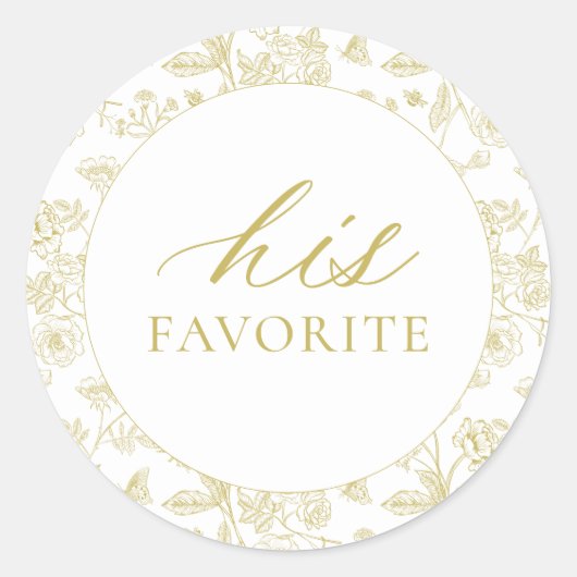 金ゴールドのフローラの彼のお気に入りの好意 ラウンドシール (正面)