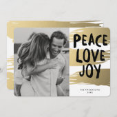 金ゴールドのブラシは|の休日の写真カードをなでます シーズンカード (正面/裏面)