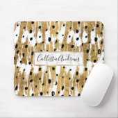 金ゴールドのブラシストロモダンーアート水玉模様 マウスパッド (マウス)