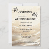 金ゴールドのブランチきらめく結婚の朝 招待状 (正面)