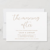 金ゴールドのブランチの後結婚の朝の書 招待状 (正面)