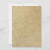 金ゴールドのブロケードの花のフォーマルでエレガントなブライダルシャワー 招待状 (裏面)