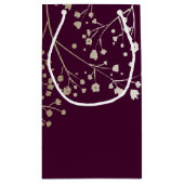 金ゴールドのベビーの呼吸エレガントなプラム結婚式 スモールペーパーバッグ (裏面)