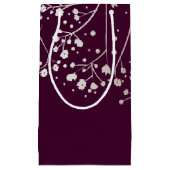 金ゴールドのベビーの呼吸エレガントなプラム結婚式 スモールペーパーバッグ (正面)