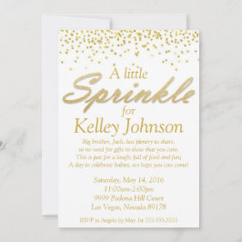 金ゴールドのベビーはシャワーの招待を振りかけます 招待状