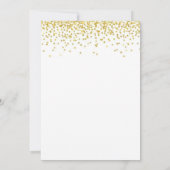 金ゴールドのベビーはシャワーの招待を振りかけます 招待状 (裏面)