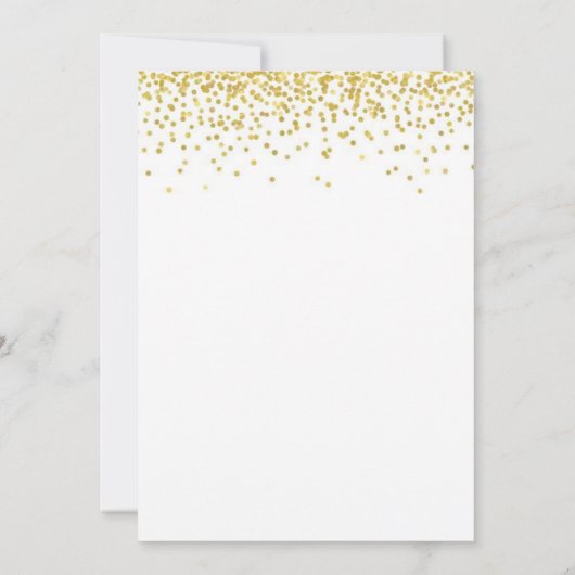 金ゴールドのベビーはシャワーの招待を振りかけます 招待状 (裏面)