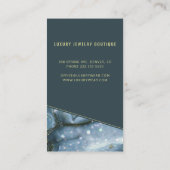 金ゴールドのベールを被った青い大理石の宝石のブティックジュエリー 名刺 (裏面)