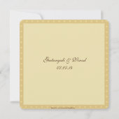 金ゴールドのペイズリーのヒンズー教の結婚式 招待状 (裏面)