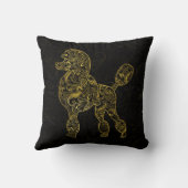 金ゴールドのペイズリーパターンのプードル犬 クッション (裏面)