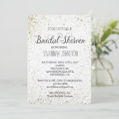 金ゴールドのペンキの(ばちゃばちゃ)跳ねるのブライダルシャワー 招待状 (スタンド正面)