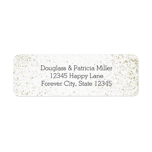 金ゴールドのペンキの（ばちゃばちゃ）跳ねるの抽象芸術 ラベル (正面)