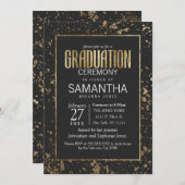 金ゴールドのペンキは卒業式をはね飛ばします 招待状 (正面/裏面)