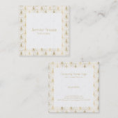 金ゴールドのホワイトアートデコ スクエア名刺 (正面/裏面)