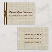 金ゴールドのボーダーヴィンテージのリネン名刺 名刺 (正面/裏面)
