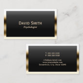 金ゴールドのボーダー心理学者の名刺 名刺 (正面/裏面)