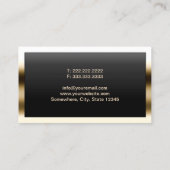 金ゴールドのボーダー心理学者の名刺 名刺 (裏面)