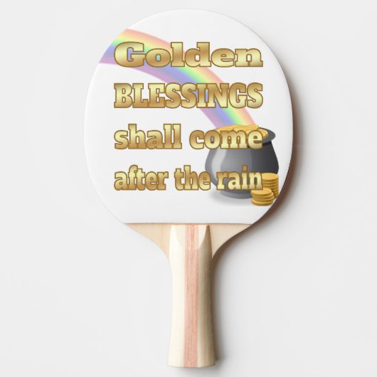 金ゴールドのポット 卓球ラケット (正面)