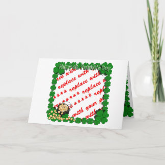 金ゴールドのポットSt Patrick's Dayのためのクローバーフレーミング カード