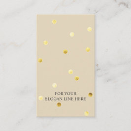 金ゴールドのポルカのDotPatternのベージュ縦の名刺 名刺