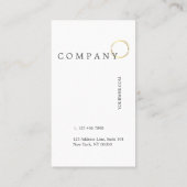 金ゴールドのポルカのDotPatternのベージュ縦の名刺 名刺 (裏面)