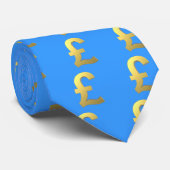 金ゴールドのポンドの印のグラフィック ネクタイ (ロール)