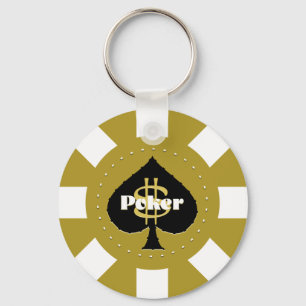 金ゴールドのポーカー用のチップKeychain キーホルダー