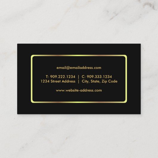 金ゴールドのマイクロフォンの名刺 名刺 (裏面)