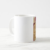 金ゴールドのマグの白いタラ コーヒーマグカップ (正面左)