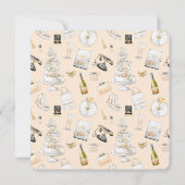 金ゴールドのマグノリアはブライダルシャワーをつなぎます 招待状 (裏面)