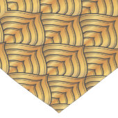 金ゴールドのマツ櫛および黒いインクアールデコパターン ショートテーブルランナー (コーナー)