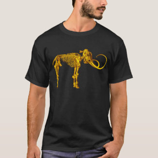 金ゴールドのマンモスの骨組 Tシャツ
