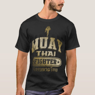 金ゴールドのムエタイの戦闘機 Tシャツ